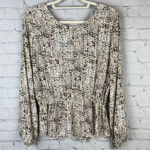 CLOTH & STONE | ANTHROPOLOGIE boho tie back scoop neck blouse top, size M